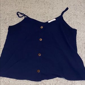Button accent strap tank
